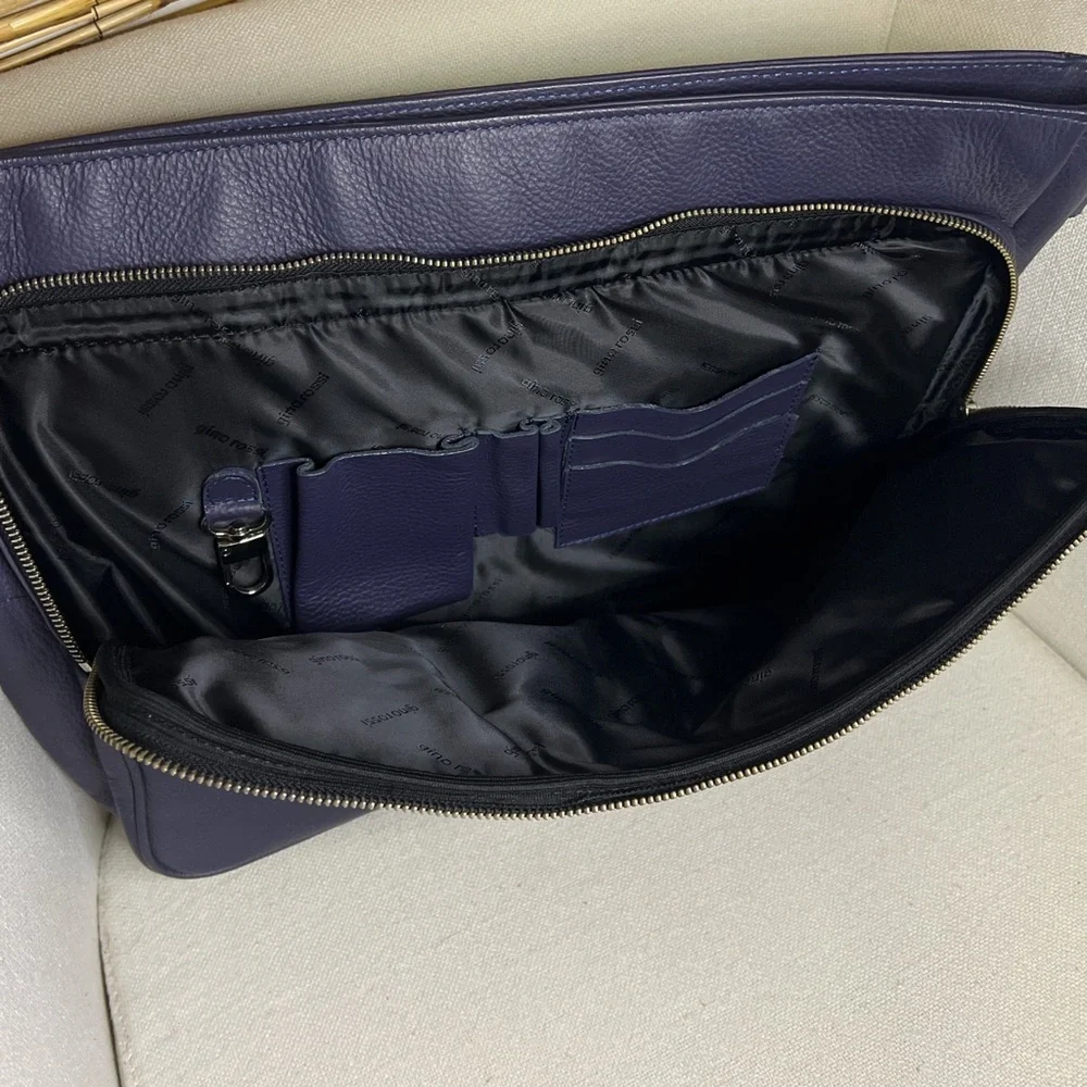 Gino Rossi Elegant Navy Leather Men's Bag